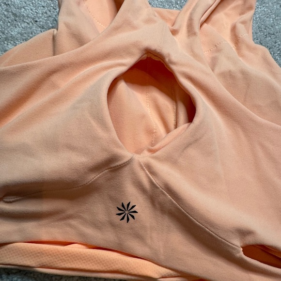 Athleta Conscious Crop Cutout Tank Top Multiple Sizes Bright Peach Color - Picture 4 of 9